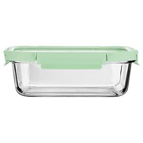 Estia Φαγητοδοχειο Click&seal Γυαλινο 1520ml 23.5x17.8x7.6cm με Καπακι Πλαστικο Mint