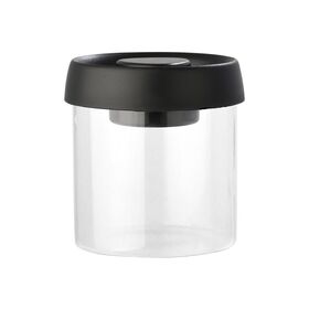 Estia Δοχειο Αποθηκευσης Κενου Αερος Γυαλινο 450ml με Καπακι Μαυρο