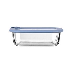 Estia Φαγητοδοχειο Colorseal Γυαλινο 640ml 18.9x14.5x6.7 με Καπακι Σιλικονης Μπλε