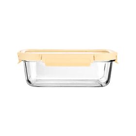 Estia Φαγητοδοχειο Click&seal Γυαλινο 640ml 18.9x14.5x6.7 με Καπακι Πλαστικο Ivory