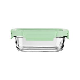 Estia Φαγητοδοχειο Click&seal Γυαλινο 640ml 18.9x14.5x6.7 με Καπακι Πλαστικο Mint