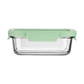Estia Φαγητοδοχειο Click&seal Γυαλινο 1050ml 21.6x16.5x7.4cm με Καπακι Πλαστικο Mint