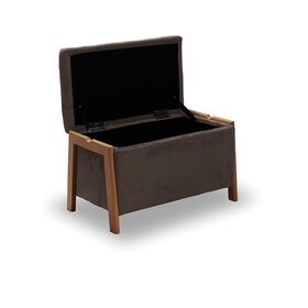 Dali Σκαμπο Velvet Brown με Αποθ. Χωρο 75x42x44εκ.