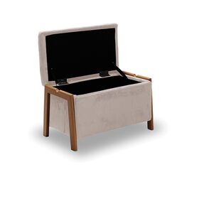 Dali Σκαμπο Velvet Beige με Αποθ. Χωρο 75x42x44εκ.