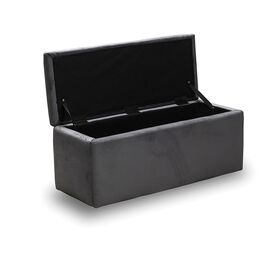 Lido Σκαμπο Velvet Grey με Αποθ. Χωρο 101x41x42εκ.