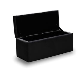 Lido Σκαμπο Velvet Black με Αποθ. Χωρο 101x41x42εκ.