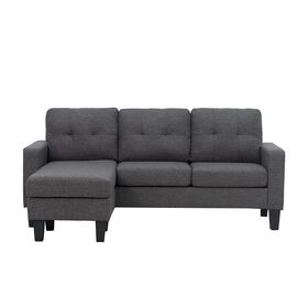 Liana s Dark Grey Υφασμα Γωνια 185χ126x84εκ.
