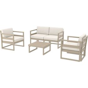 Mykonos set 2θεσ.taupe/μαξ. Εκρου(2θεσ.+2πολ.+τραπ 65εκ.)