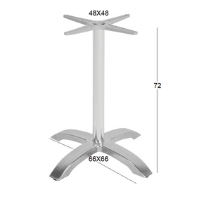 Samin 66x66χ72εκ. 4νυχη Βαση Αλουμινιου με Ρεγ/ρους