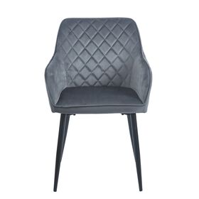 Siena Grey Velvet Υφασμα Πολυθρονα Μεταλλικη
