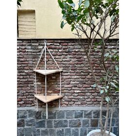Ραφι Κρεμαστο (Village 2)macrame Διαστασεισ.40*76εκ. Υλικο. Βαμβακι Ξυλο