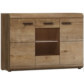 Μπουφές Lena Καρυδιά με Βιτρίνα 120x87x42cm