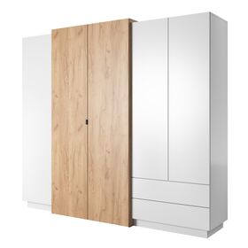 Ντουλάπα 3d Λευκή 230x201x51cm με Εσωτερικό Καθρέπτη και Συρτάρια
