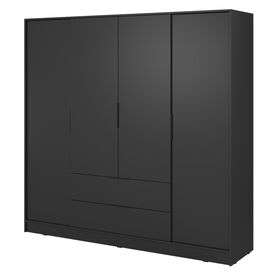 Ντουλάπα Kelly Ανθρακί 206x200x51cm