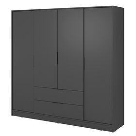 Ντουλάπα Kelly Γραφίτης 206x200x51cm