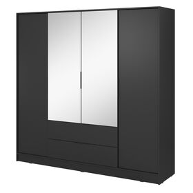 Ντουλάπα Kelly Ανθρακί με Καθρέπτες 206x200x51cm