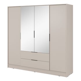 Ντουλάπα Kelly Λευκό Σαμπανί με Καθρέπτες 206x200x51cm