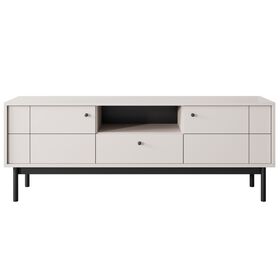 Έπιπλο Τηλεόρασης Japandi Λευκό Kazmir 153x56x39cm
