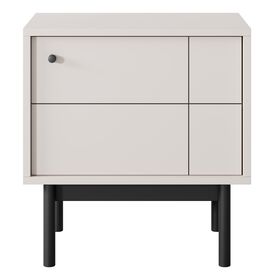 Κομοδίνο Japandi Λευκό Kazmir 53x56x39cm