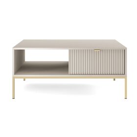 Τραπεζάκι Σαλονιού Nova Λευκό Kazmir + Χρυσό 104x46x68cm