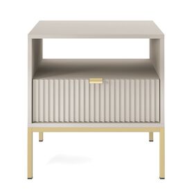 Κομοδίνο Nova Λευκό Kazmir + Χρυσό 54x56x39cm