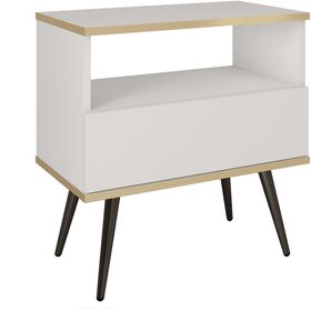 Κομοδίνο oro Λευκό με Ανθρακί 54x59x39cm
