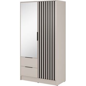 Nτουλάπα Δίφυλλη Nelly Λευκό Kazmir με Καθρέπτη 105x200x51cm