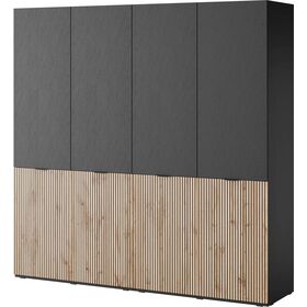 Ντουλάπα Sandbox Sento Τετράφυλλη Ανθρακί 202x200x51cm
