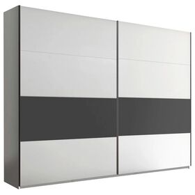 Ντουλάπα Συρόμενη Ontario Lava Λευκή +Μαύρο 300x225x64cm