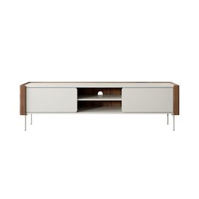 Έπιπλο Τηλεόρασης Wrap Λευκό Kazmir + Καρυδιά 180x52x39cm