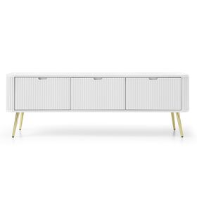 Έπιπλο Τηλεόρασης Zova Λευκό + Xρυσό 168x57x39cm
