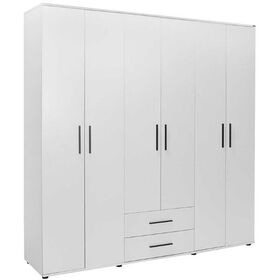 Εξάφυλλη Ντουλάπα White Λευκό 206x213x52cm