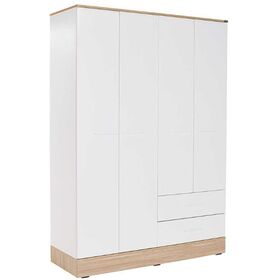 Τετράφυλλη Ντουλάπα Base Λευκό  137x198x52cm