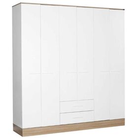 Εξάφυλλη Ντουλάπα Base Λευκό  206x224x52cm