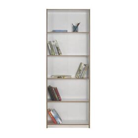 Βιβλιοθήκη Trendline Λευκό ματ με Φυσικό  64x182x26cm