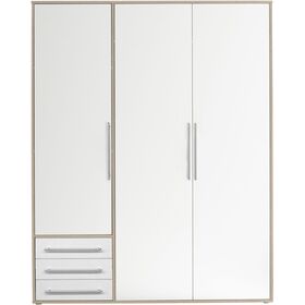 Ντουλάπα Lyss Λευκή+φυσικό Sanremo 155x194x58cm