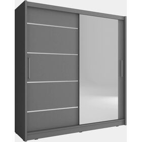 Ντουλάπα Συρόμενη Maja 1-alu Χρώμα Γραφίτης 180x200x62cm