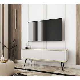 Έπιπλο Τηλεόρασης oro  Λευκό+ Μαύρο 135x53x32cm