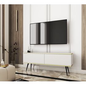 Έπιπλο Τηλεόρασης Oro_mdf Λευκό 135x53x32cm