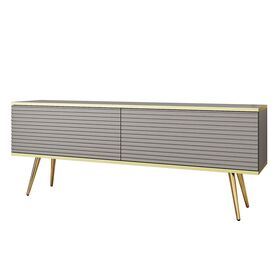 Έπιπλο Τηλεόρασης Oro_mdf Γκρι + Χρυσό 135x53x32cm