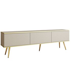 Έπιπλο Τηλεόρασης Oro_mdf Μπεζ +Χρυσό 175x53x32cm