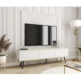 Έπιπλο Τηλεόρασης Oro_mdf Λευκό 175x53x32cm