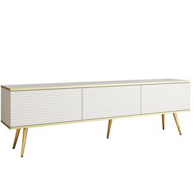 Έπιπλο Τηλεόρασης Oro_mdf Λευκό + Χρυσό 175x53x32cm