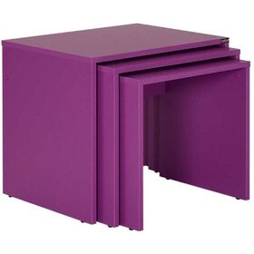 Σετ Τραπεζάκια Ζιγκον μωβ 55x47x40cm
