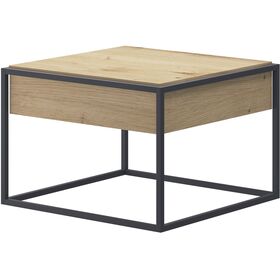 Τραπεζάκι Enjoy με Συρτάρι Χρώμα Φυσικό Artisan+μαύρο 60x42x60cm