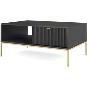 Τραπεζάκι Nova Ανθρακί+χρυσό 104x68x46cm