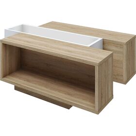 Τραπεζάκι Raylie Φυσικό+λευκό 110x41x75cm