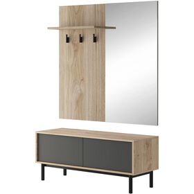 Έπιπλο Εισόδου Basic Χρώμα: Jackson Hickory +Γραφίτης 104x170x39cm