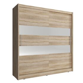 Ντουλάπα Συρόμενη Maja 2 Χρώμα Φυσικό Δρυς 180x200x62cm