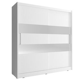 Ντουλάπα Συρόμενη Maja 2 Χρώμα Λευκό  200x214x62cm